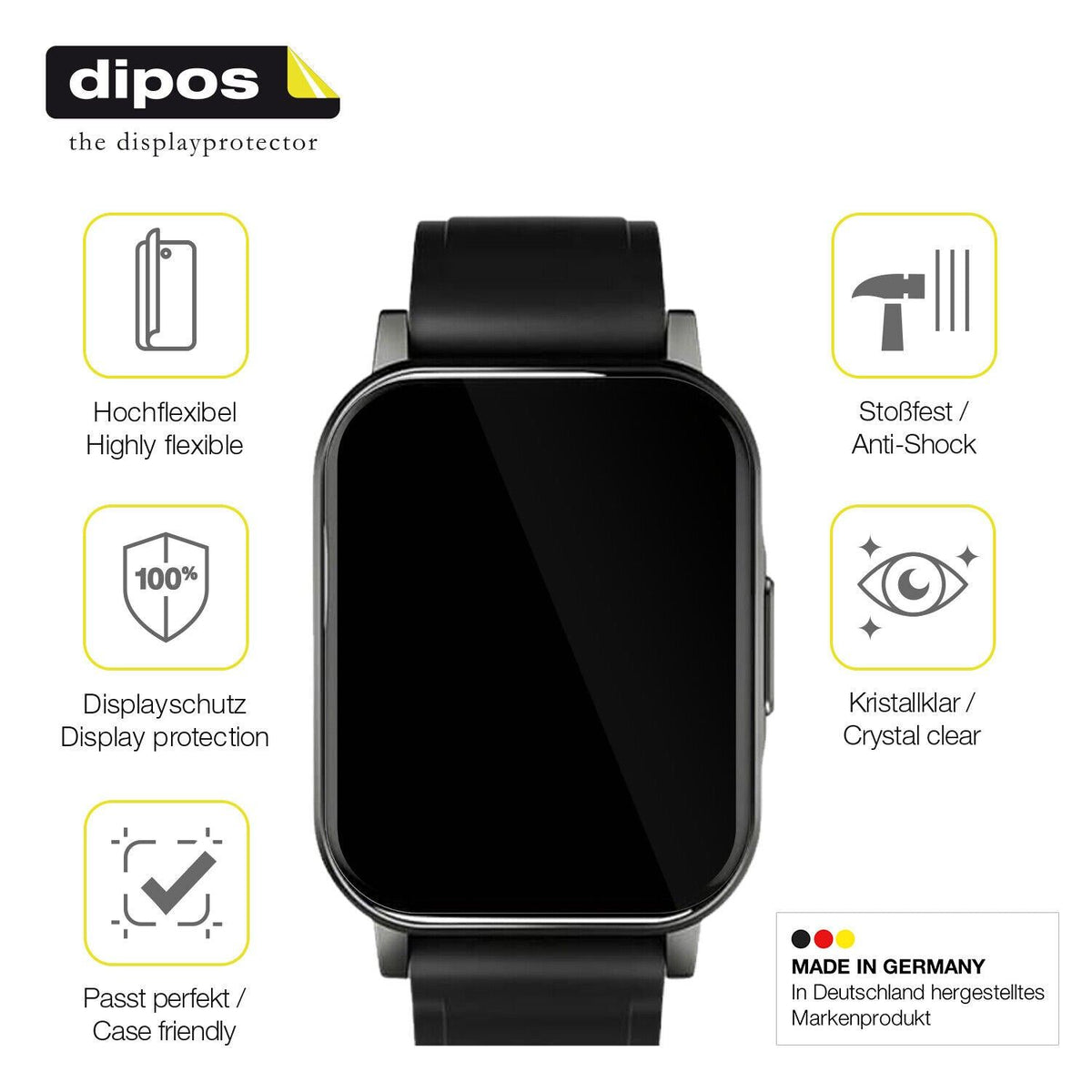 2x 3D Full Cover Schutzfolie für Haylou LS02 watch