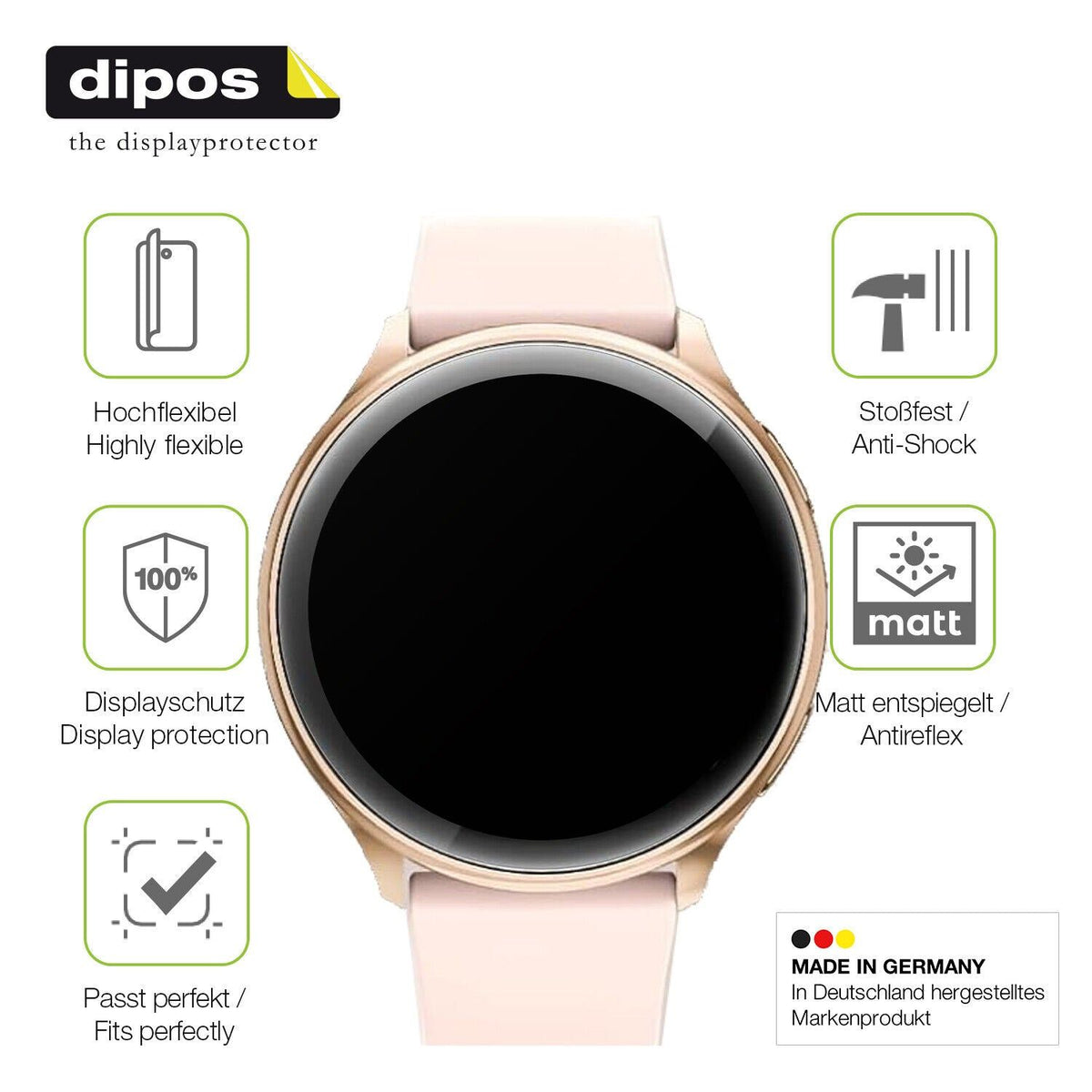 2x Full Cover Schutzfolie matt für RUXINGX G35 1.32 Zoll Smartwatch