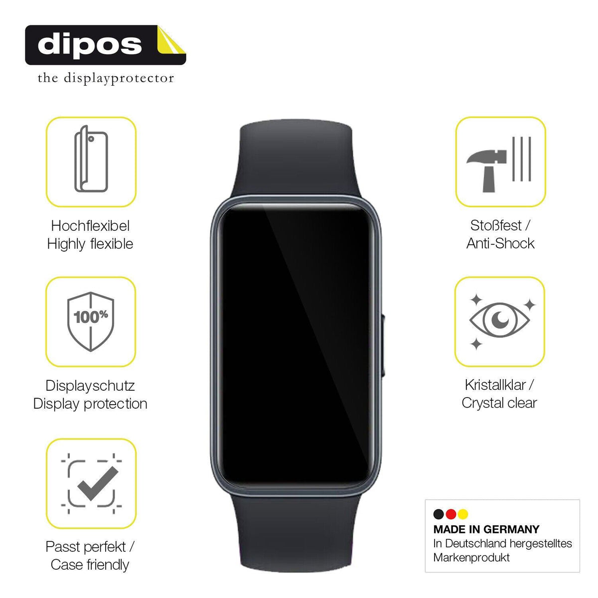 2x 3D Full Cover Schutzfolie für Huawei Band 8 Smartwatch
