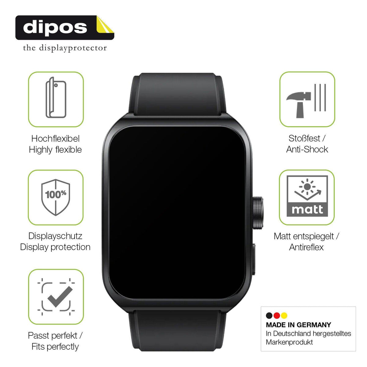 2x Full Cover Schutzfolie matt für Oppo Watch 4 Pro