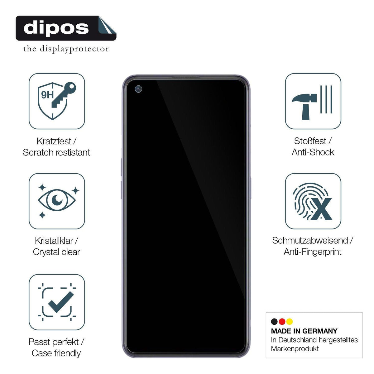 1x 9H Schutzfolie für Oppo Reno6 Lite Panzerfolie