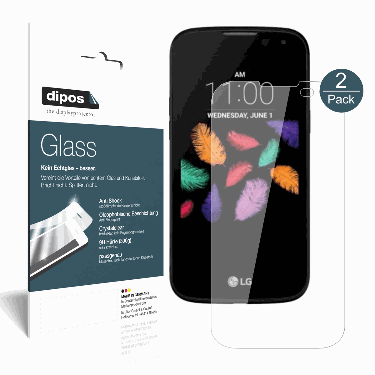 2x 9H Schutzfolie für LG K3 2017 Panzerfolie