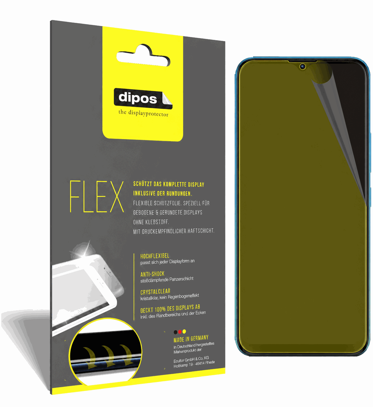 2x 3D Full Cover Schutzfolie für Tecno Pop 5X