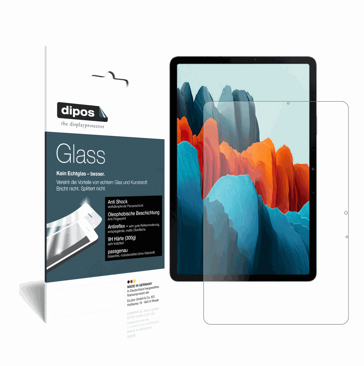 1x 9H Schutzfolie matt für Samsung Galaxy Tab S7 Plus 5G Panzerfolie