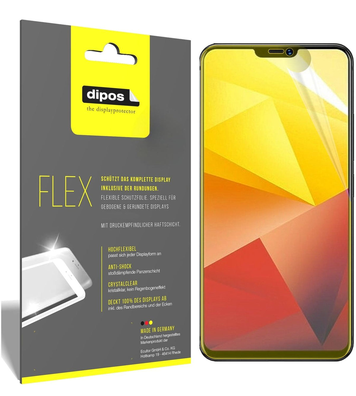 2x 3D Full Cover Schutzfolie für Vivo X21i