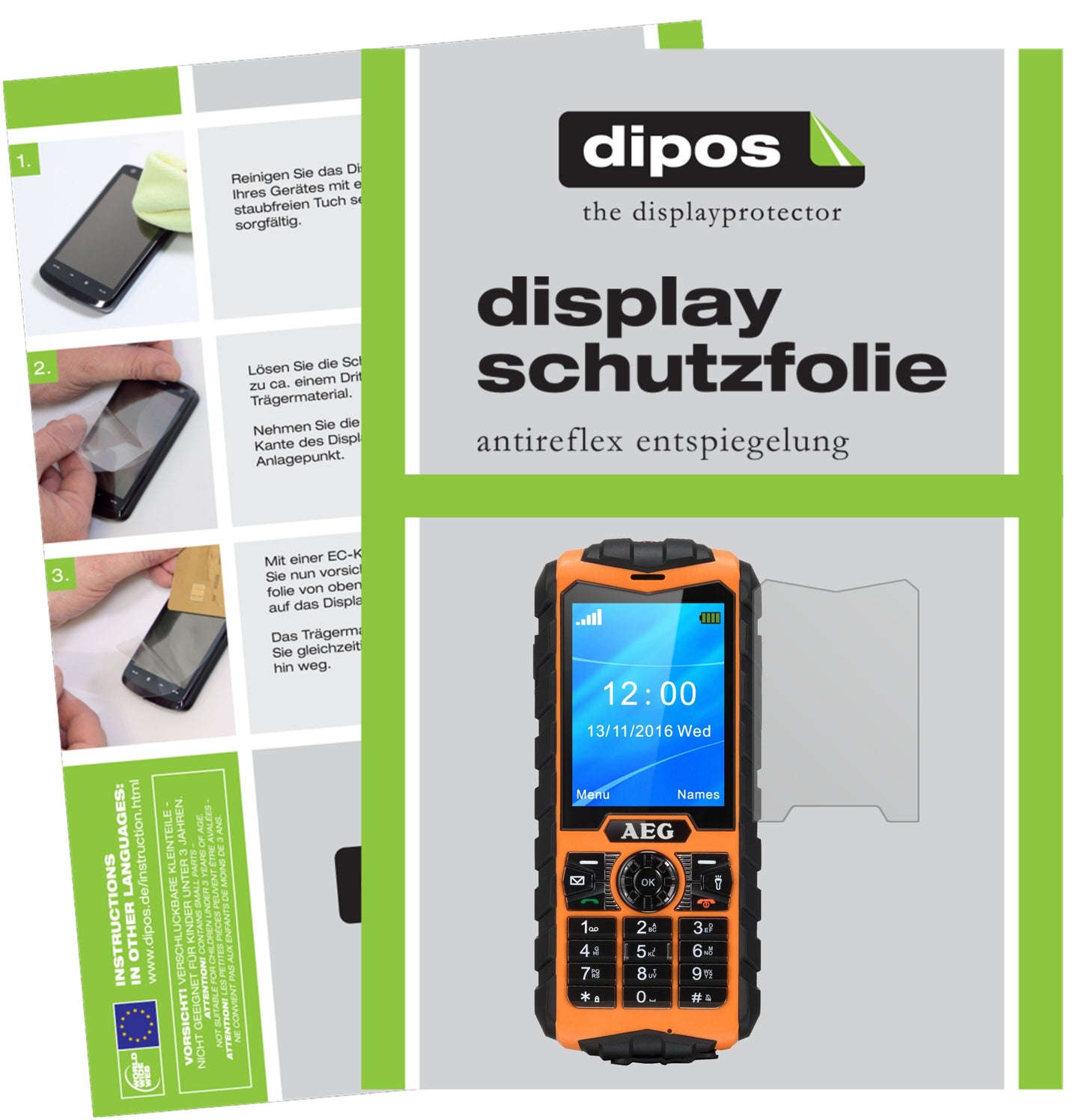 Mattes Panzerglas: Entspiegelte, dünne Folie, Fingerabdruckresistenz und Bildschirmschutz für AEG-M550