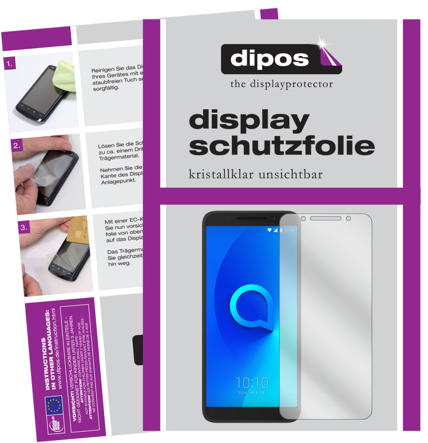 Kristallklare, dünne Schutzfolie: Kratzfest & passgenau für Alcatel-3