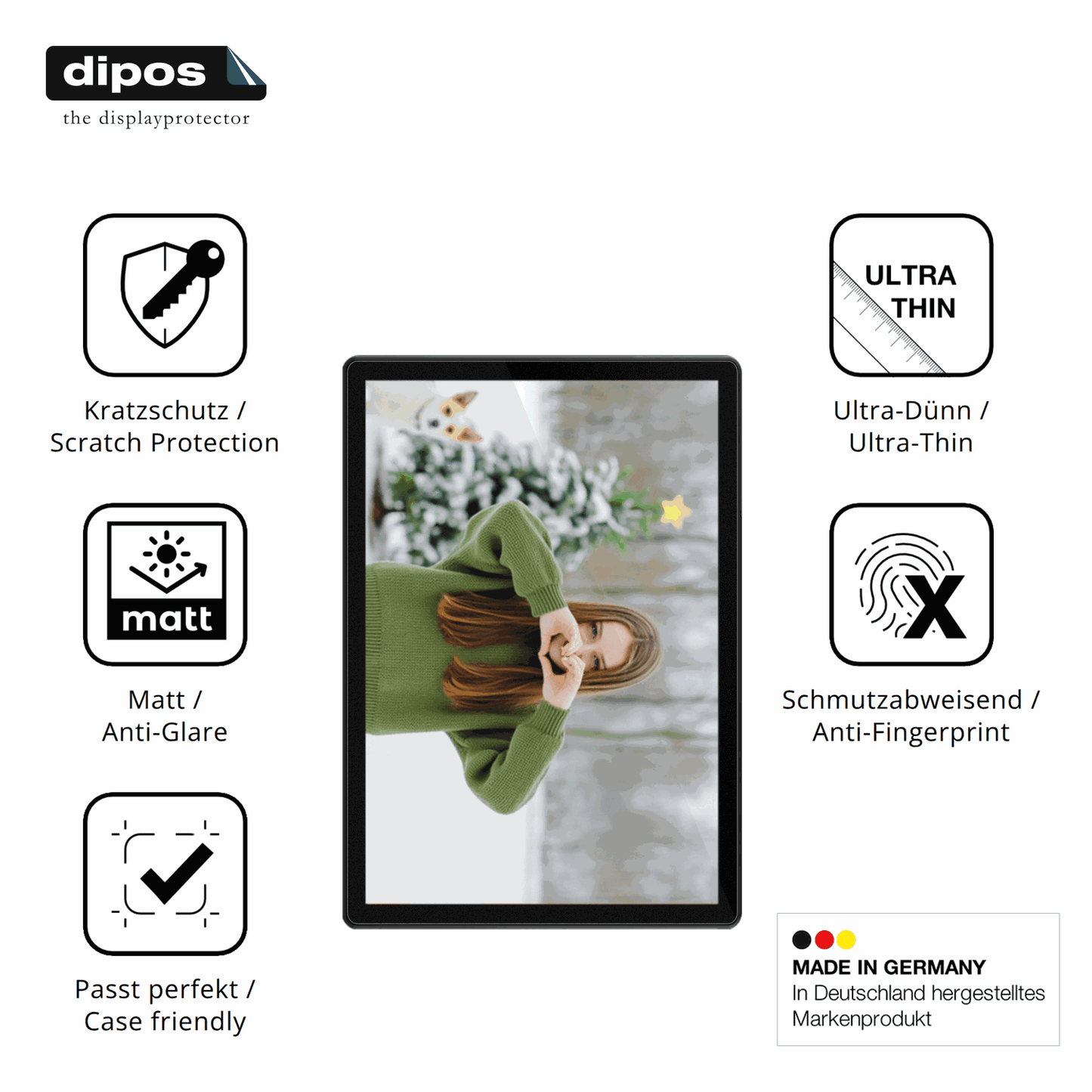 Displayschutz hergestellt in Deutschland, höchste Qualität made in Germany