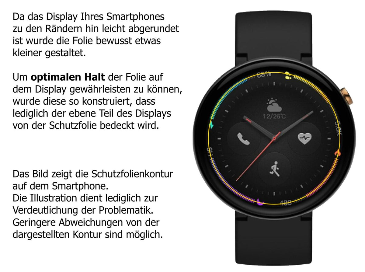 2x Schutzfolie matt für Amazfit Verge 2 Display-Schutzfolie