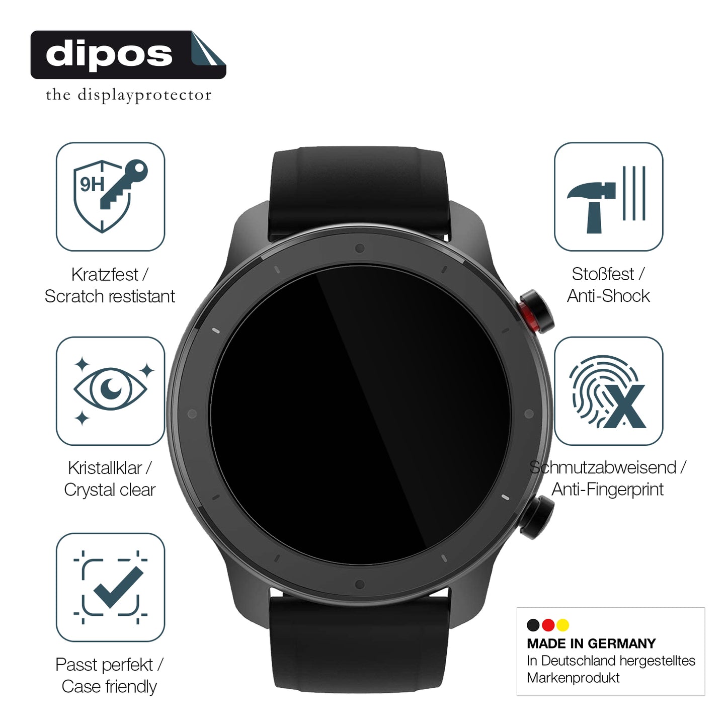 Displayschutz hergestellt in Deutschland, höchste Qualität made in Germany