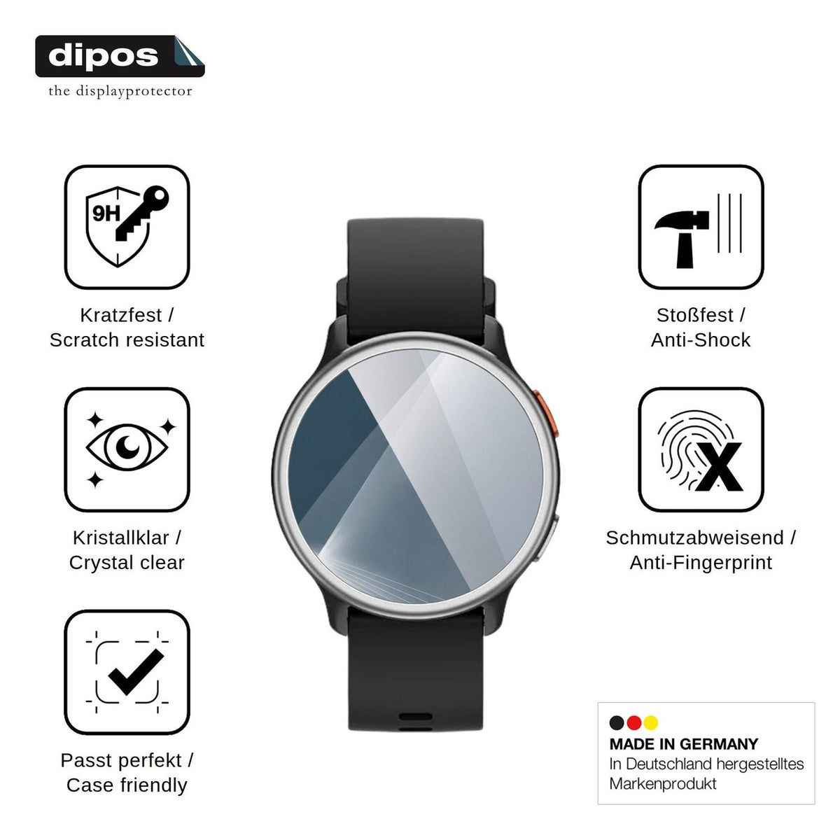 2x 9H Schutzfolie für aeac 1.27 Smartwatch Panzerfolie