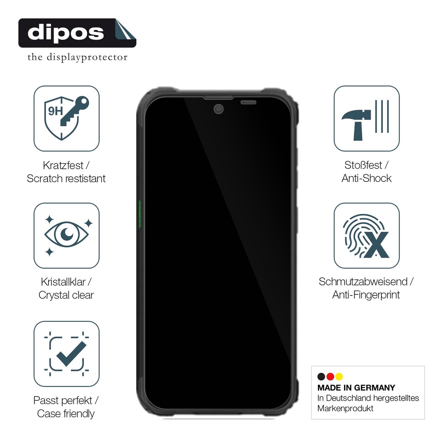 Displayschutz hergestellt in Deutschland, höchste Qualität made in Germany