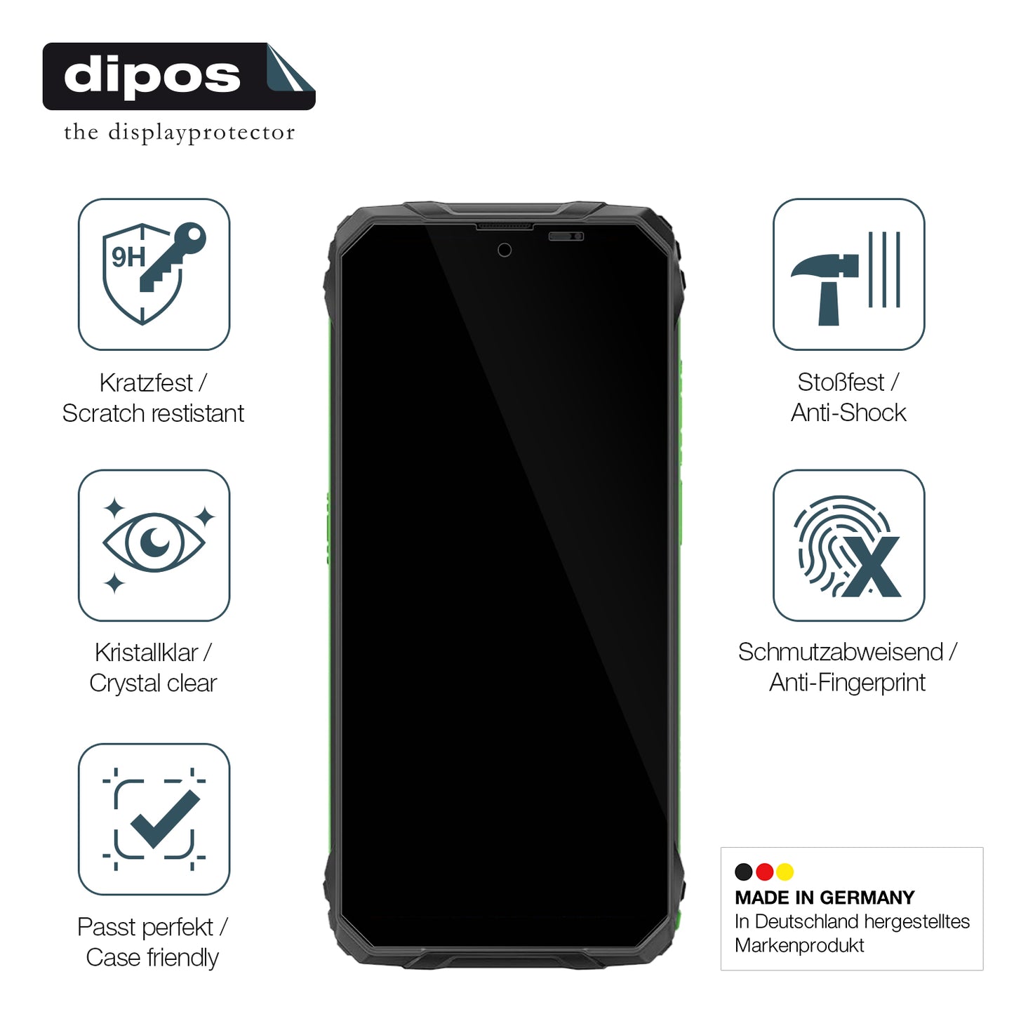 Displayschutz hergestellt in Deutschland, höchste Qualität made in Germany