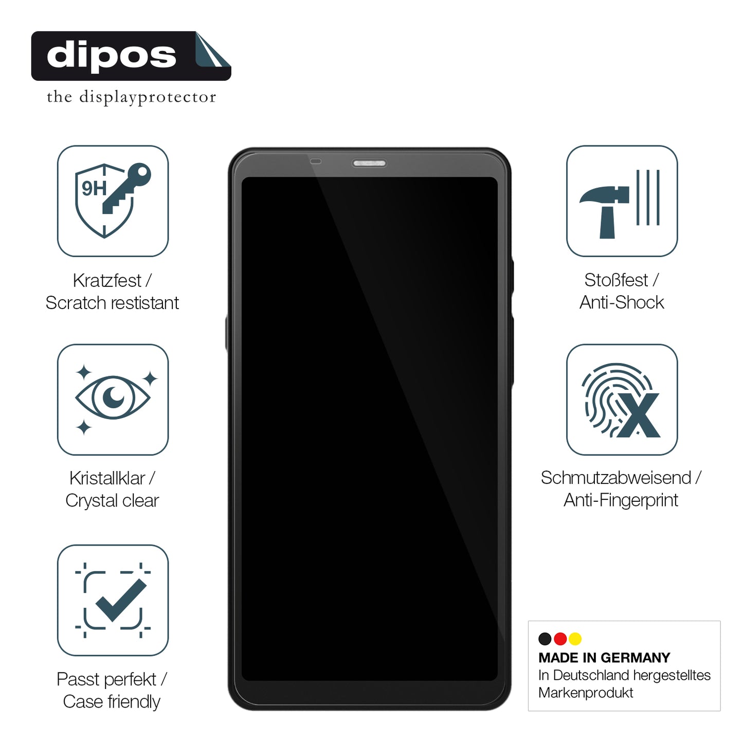 Displayschutz hergestellt in Deutschland, höchste Qualität made in Germany