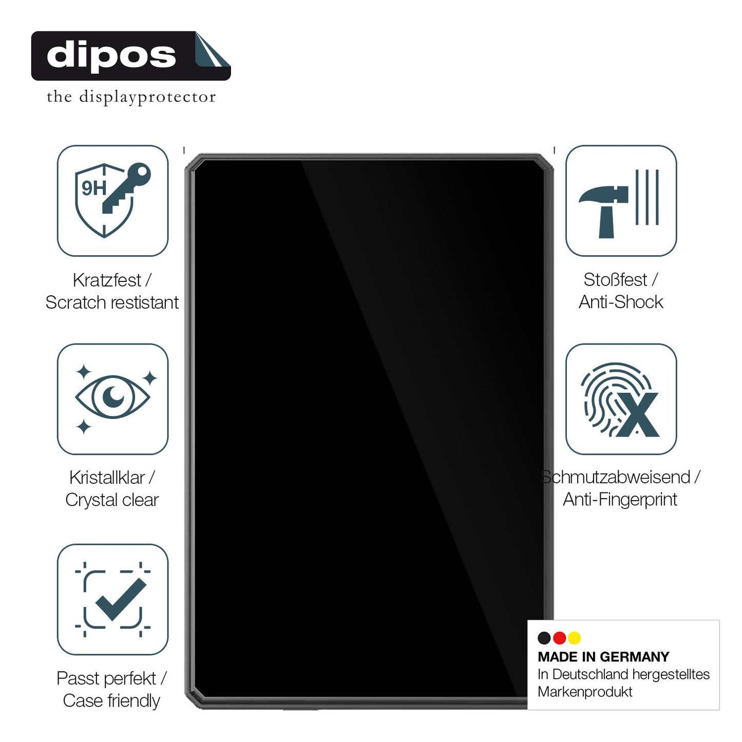 Displayschutz hergestellt in Deutschland, höchste Qualität made in Germany
