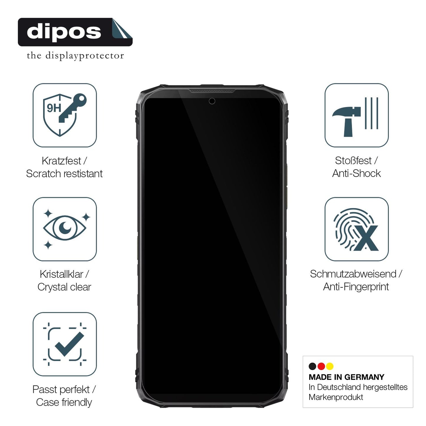 Displayschutz hergestellt in Deutschland, höchste Qualität made in Germany