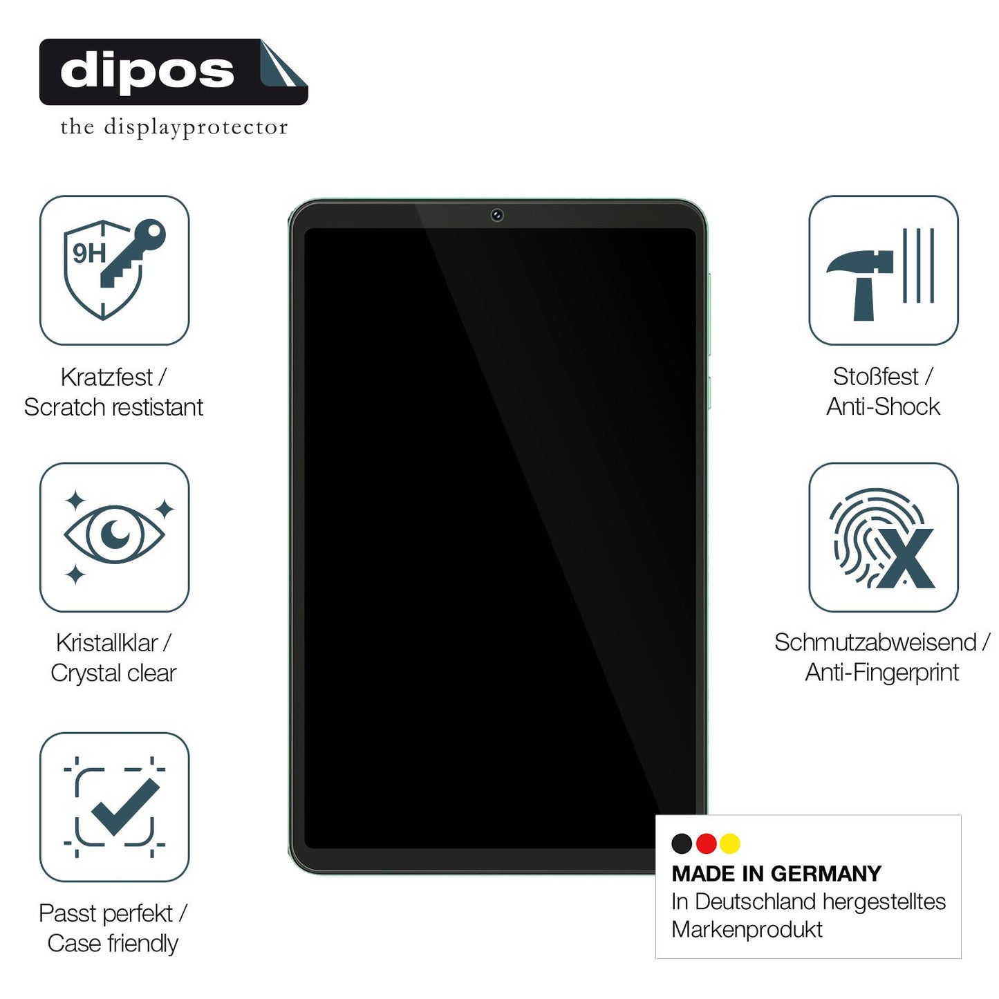 Displayschutz hergestellt in Deutschland, höchste Qualität made in Germany