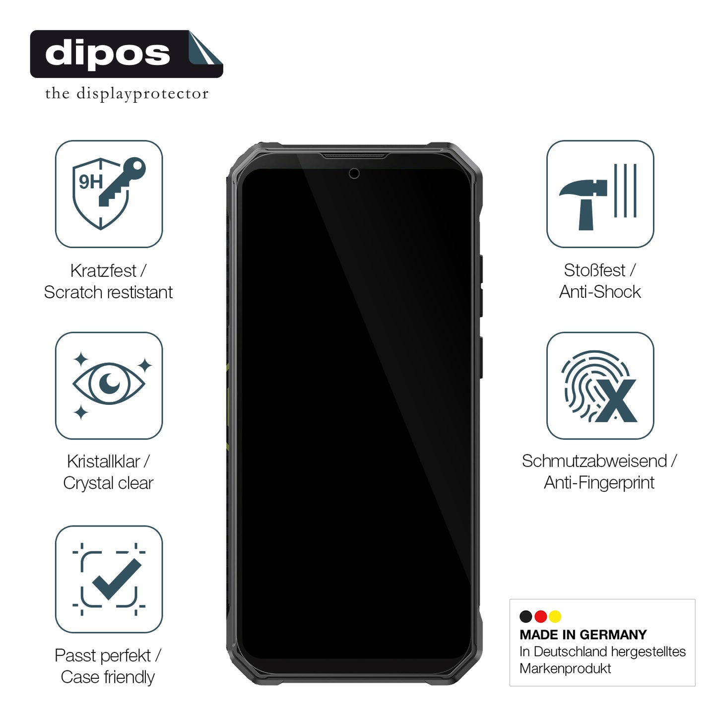 Displayschutz hergestellt in Deutschland, höchste Qualität made in Germany