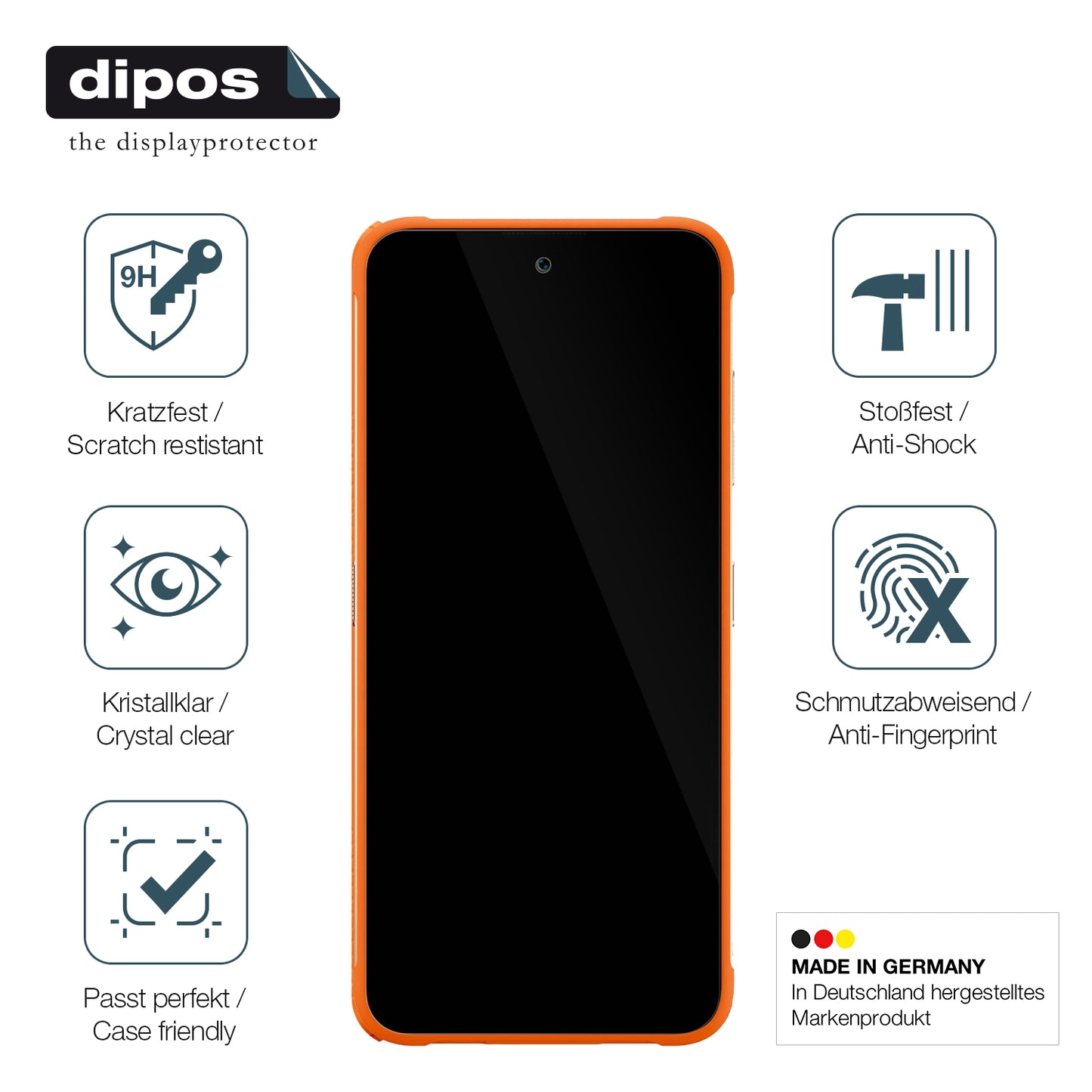 Displayschutz hergestellt in Deutschland, höchste Qualität made in Germany