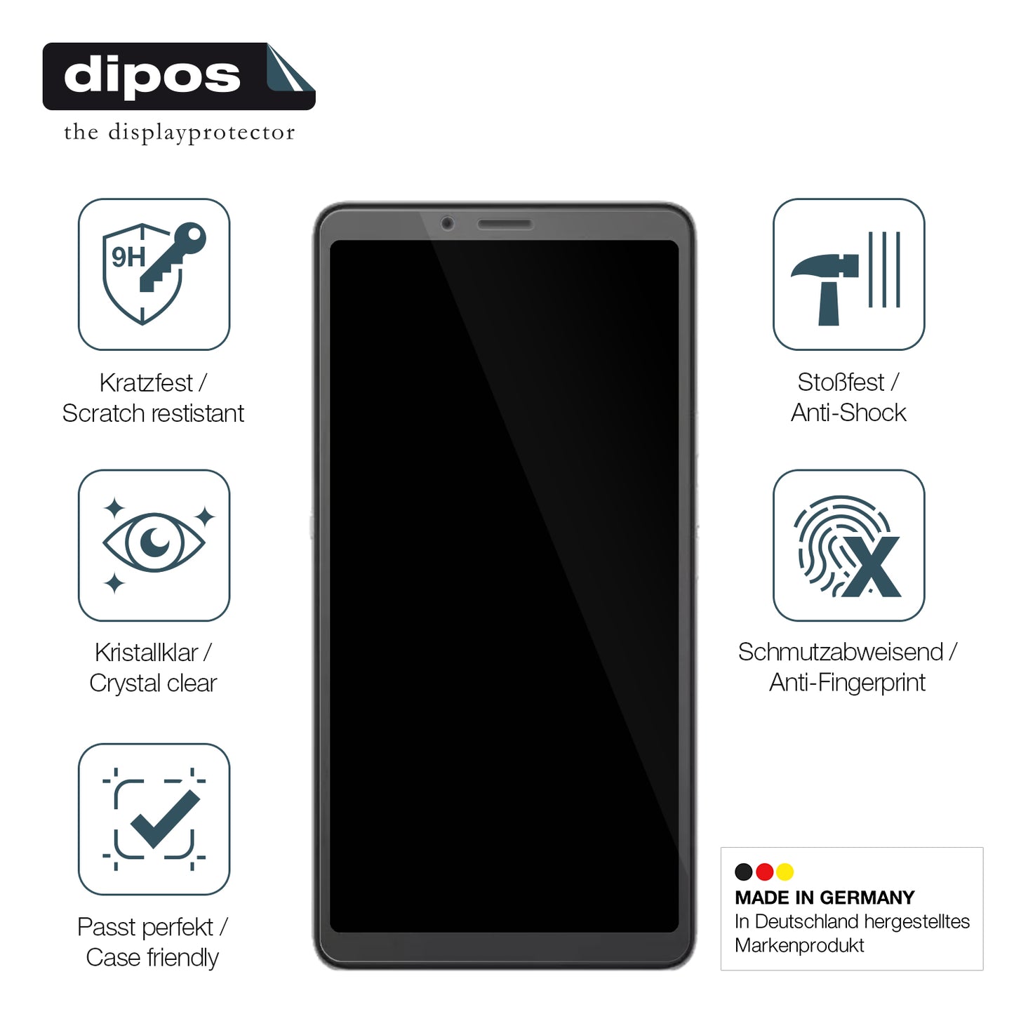 Displayschutz hergestellt in Deutschland, höchste Qualität made in Germany