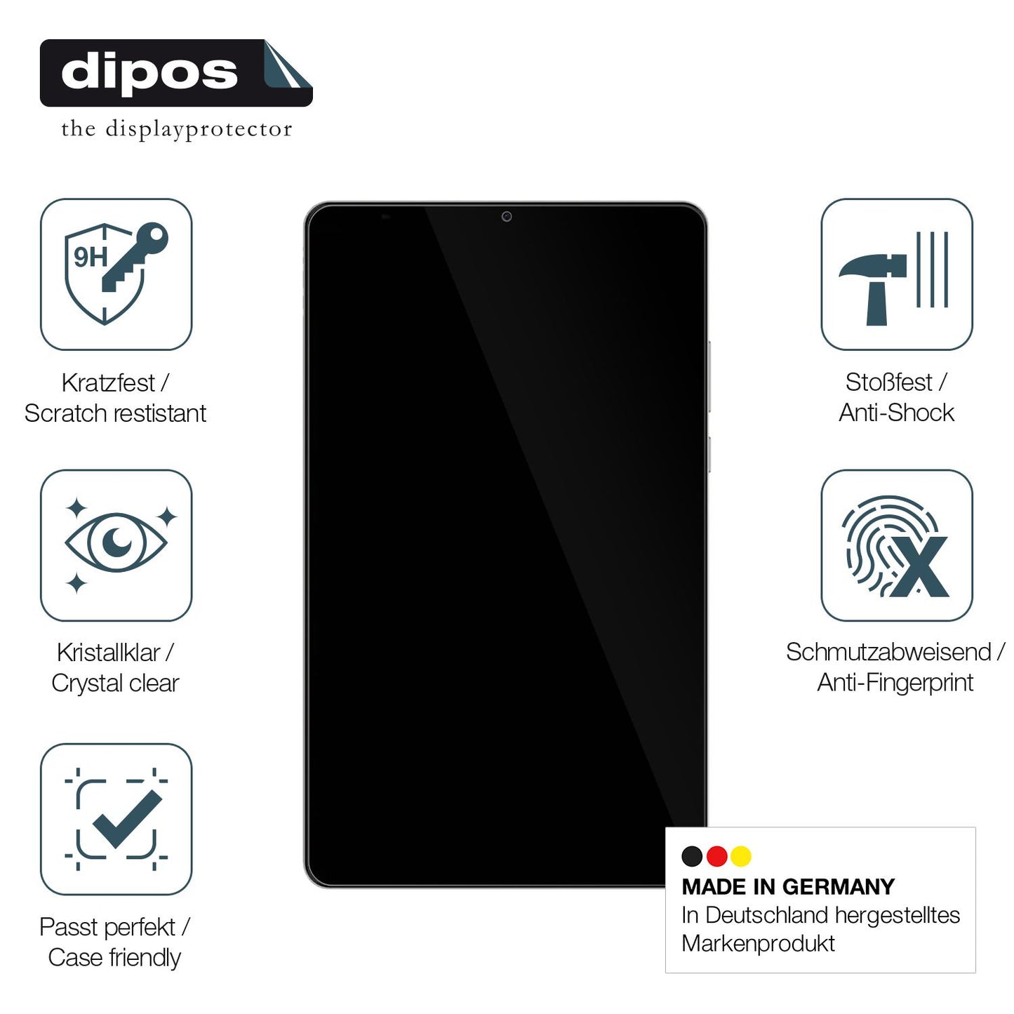 Displayschutz hergestellt in Deutschland, höchste Qualität made in Germany