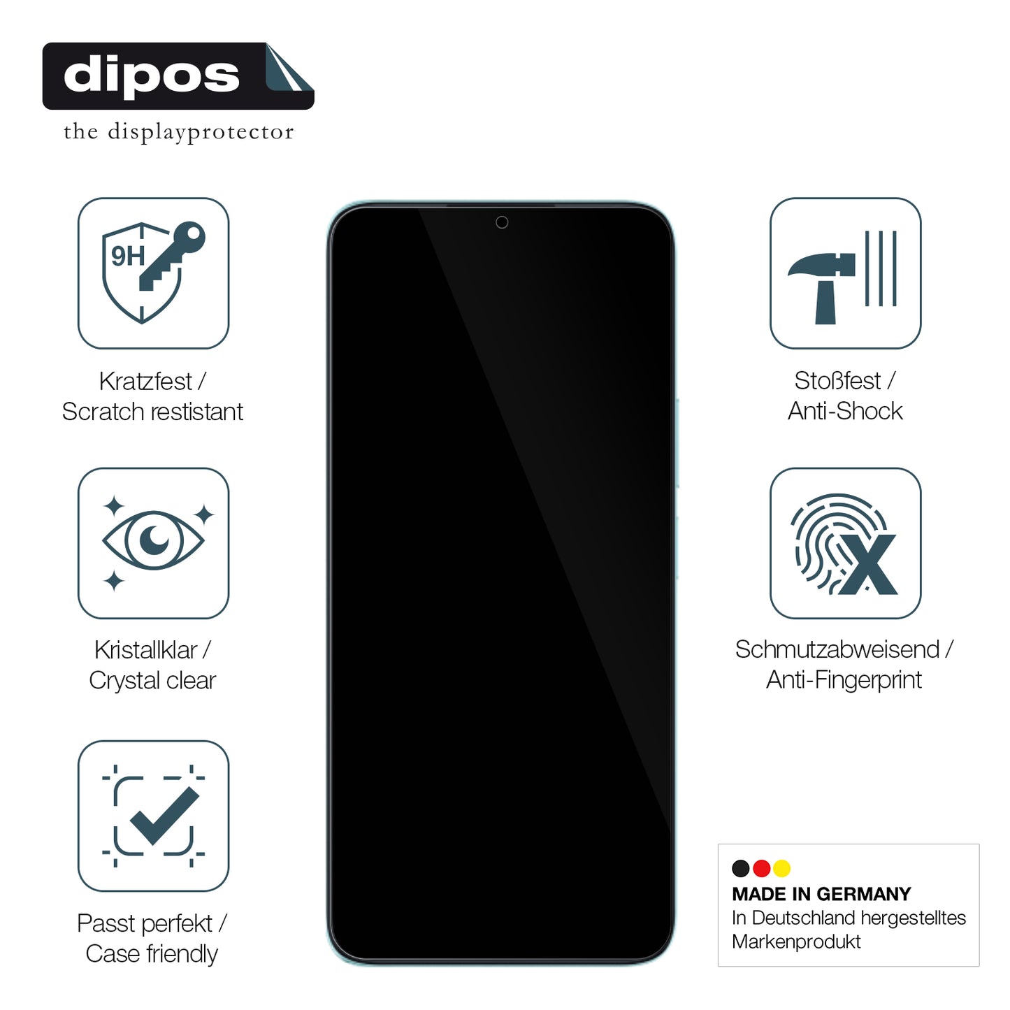 Displayschutz hergestellt in Deutschland, höchste Qualität made in Germany