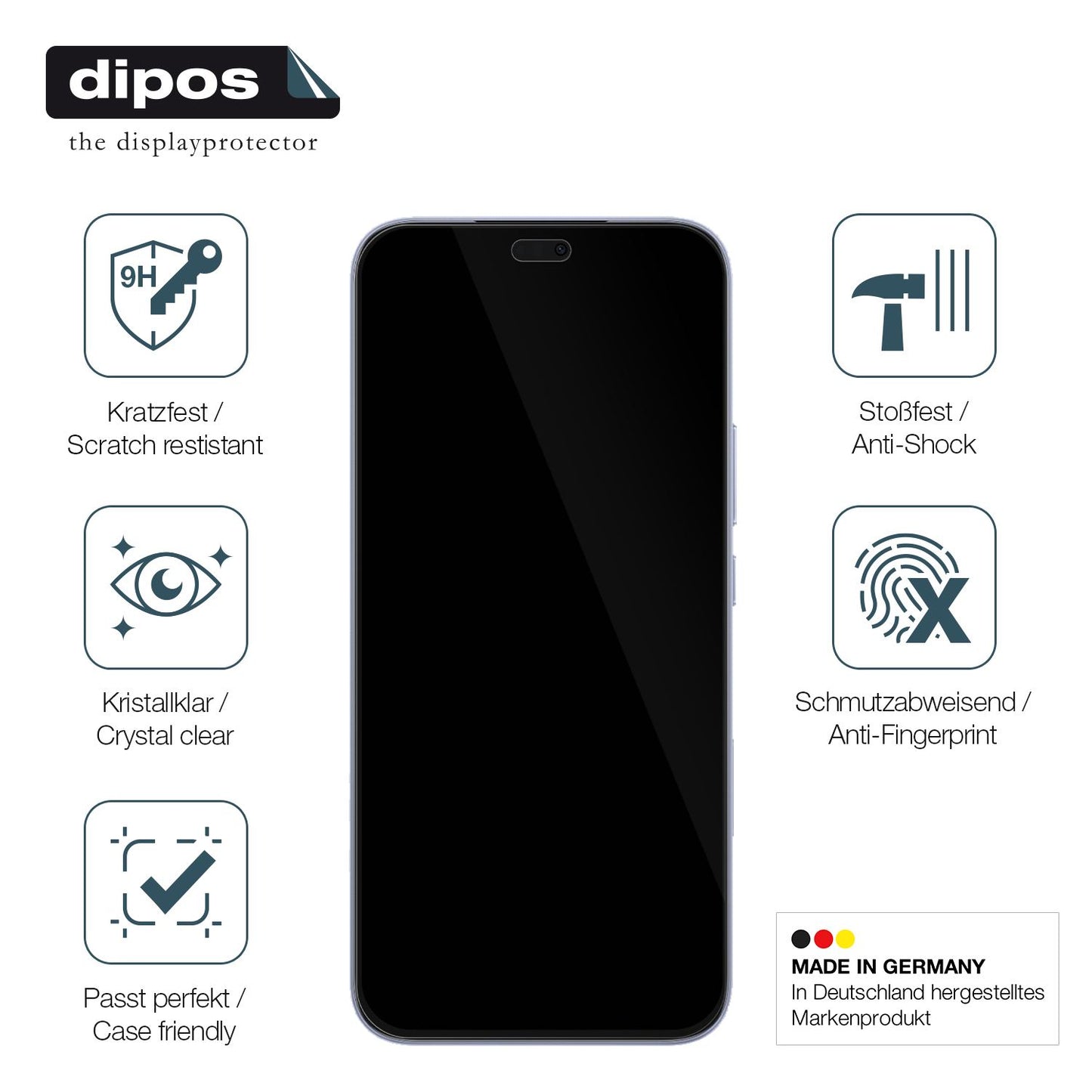 Displayschutz hergestellt in Deutschland, höchste Qualität made in Germany