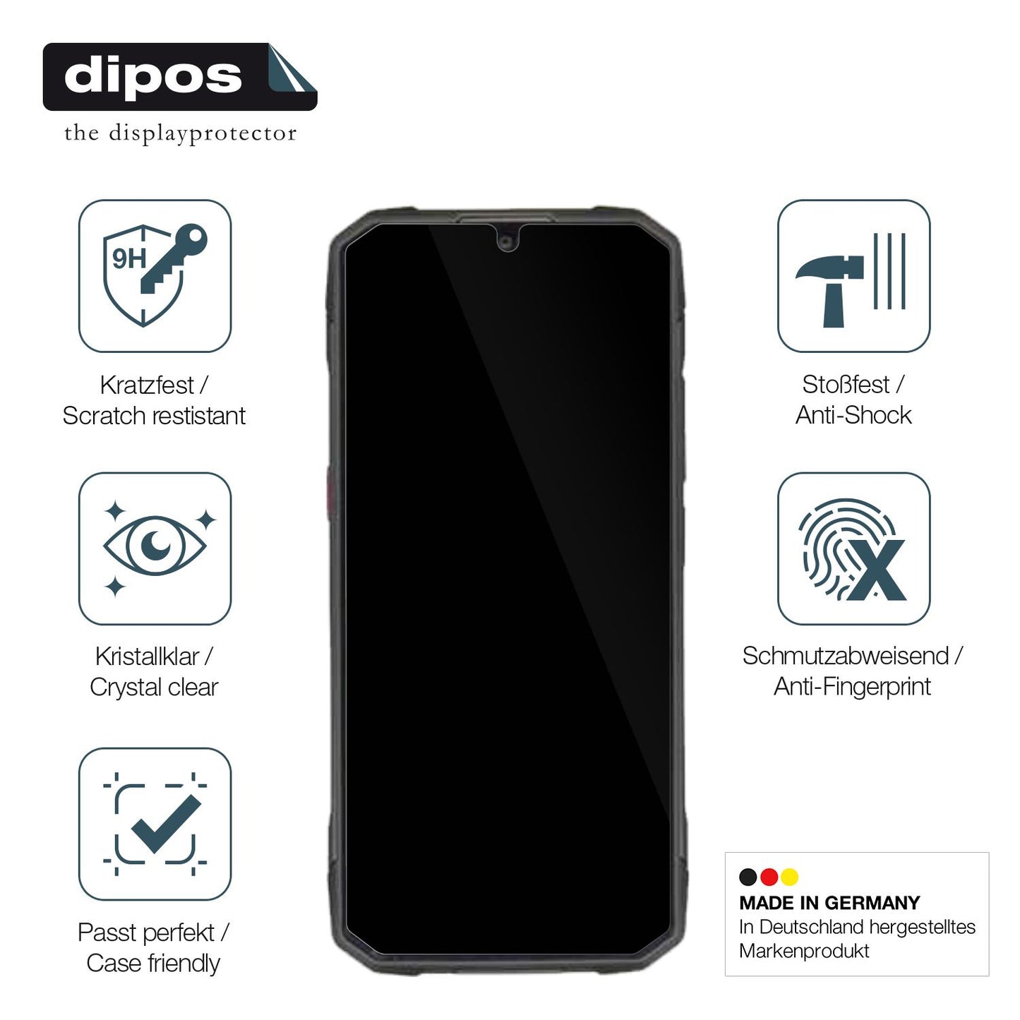 Displayschutz hergestellt in Deutschland, höchste Qualität made in Germany