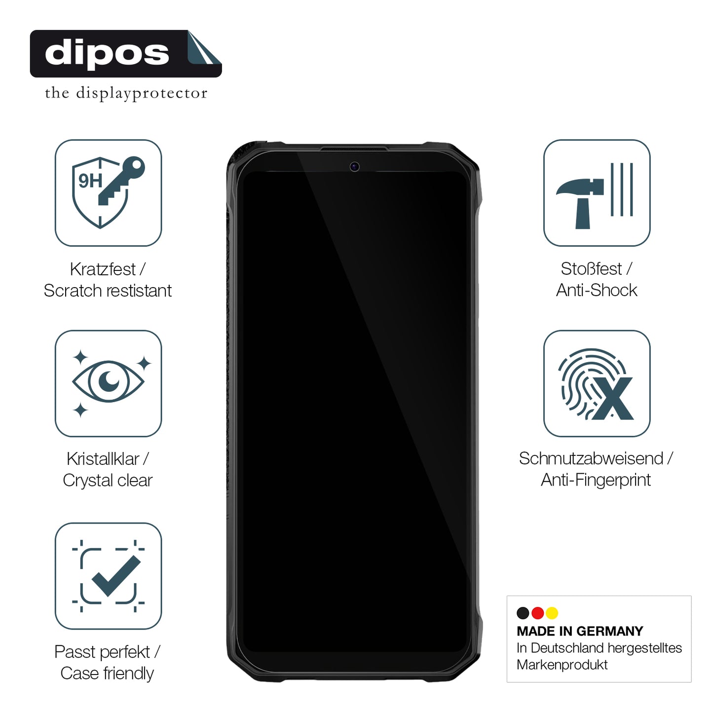 Displayschutz hergestellt in Deutschland, höchste Qualität made in Germany