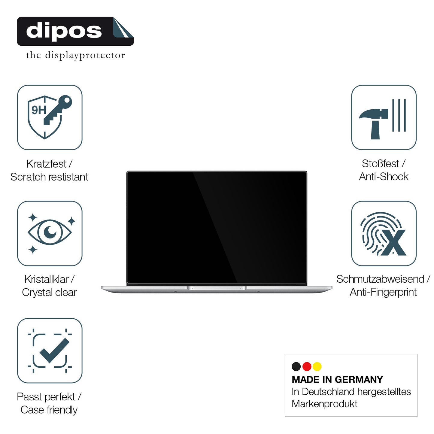 Displayschutz hergestellt in Deutschland, höchste Qualität made in Germany
