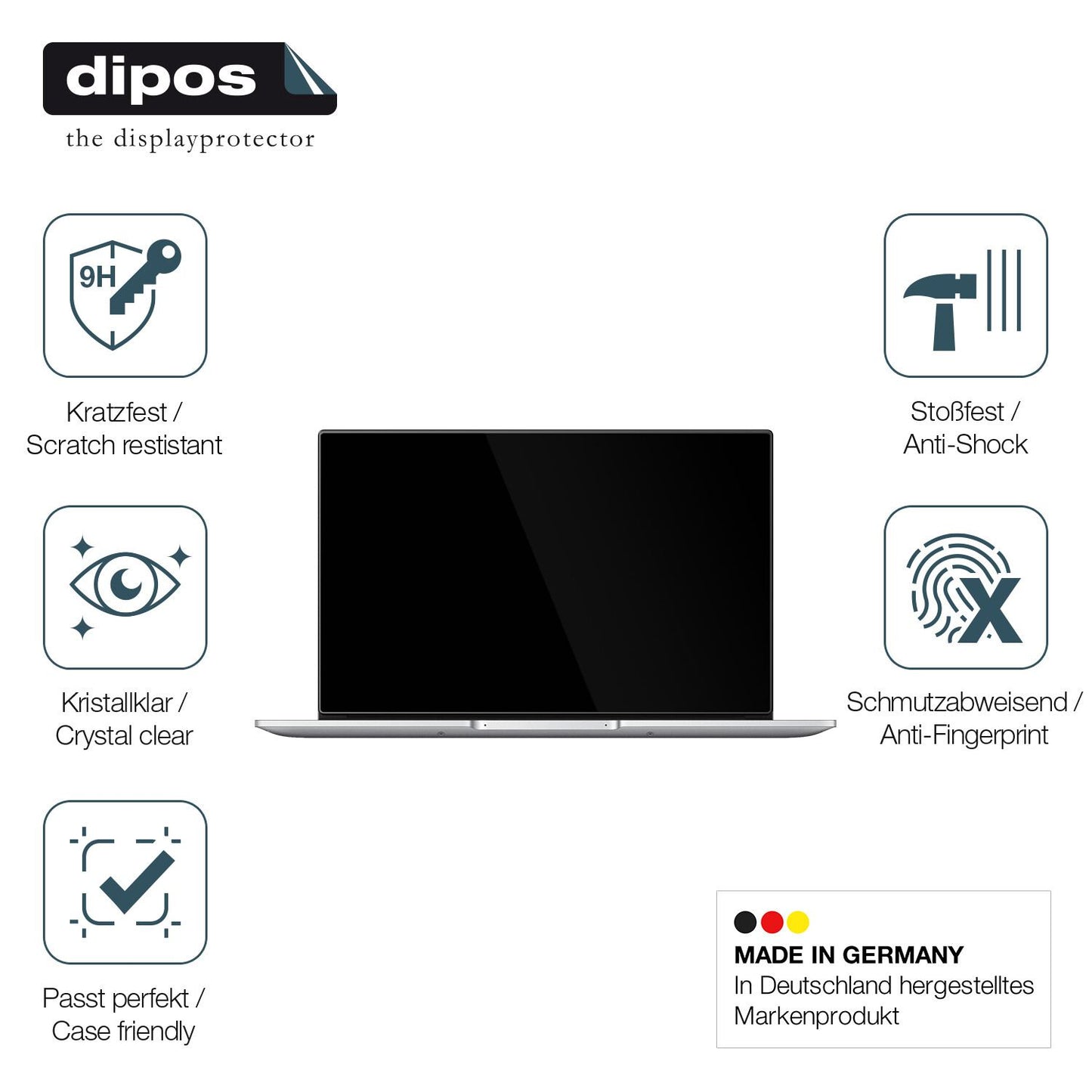 Displayschutz hergestellt in Deutschland, höchste Qualität made in Germany