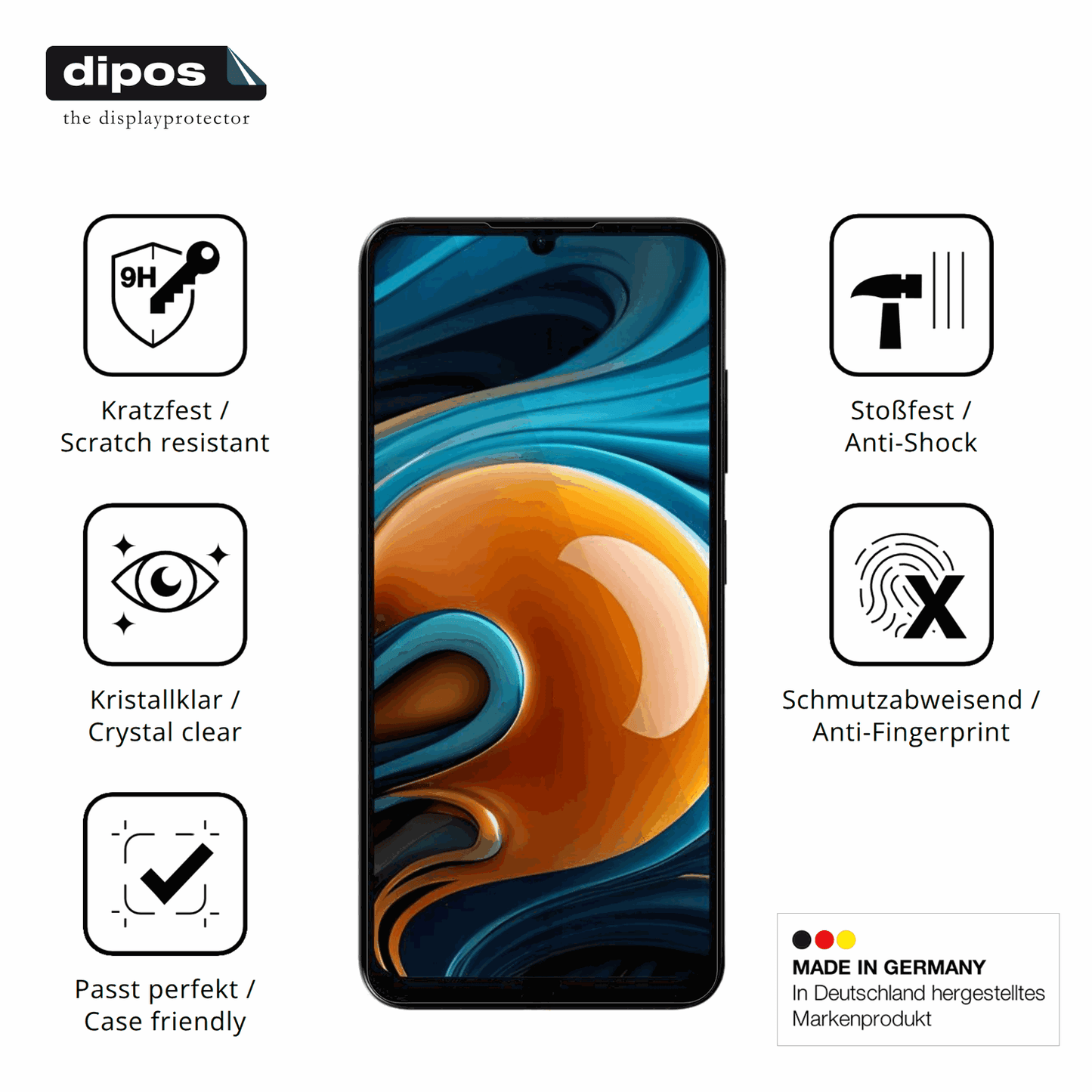 Displayschutz hergestellt in Deutschland, höchste Qualität made in Germany