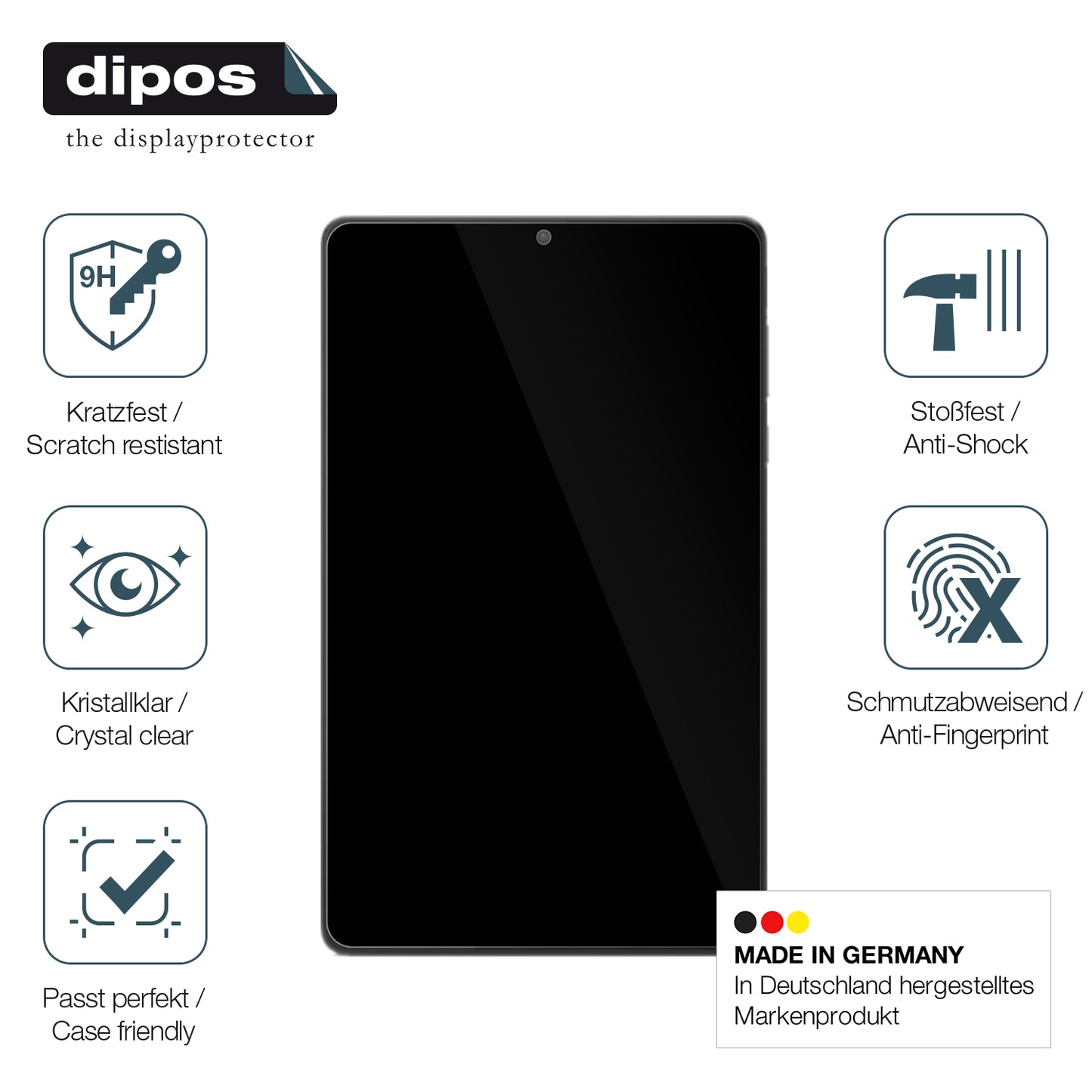 Displayschutz hergestellt in Deutschland, höchste Qualität made in Germany