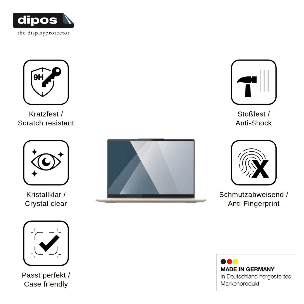 2x 9H Schutzfolie für Lenovo Yoga 7 2in1 16AKP10 Panzerfolie