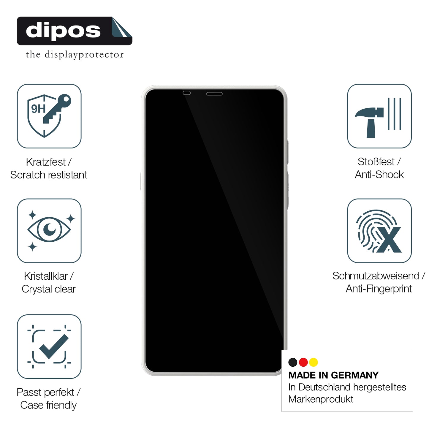 Displayschutz hergestellt in Deutschland, höchste Qualität made in Germany