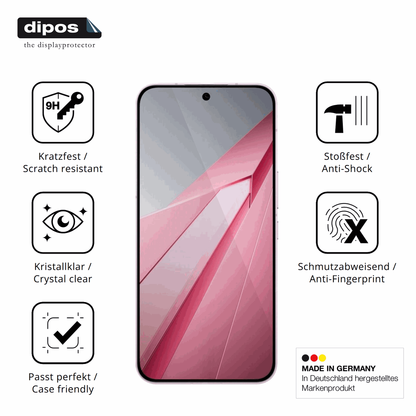 Displayschutz hergestellt in Deutschland, höchste Qualität made in Germany