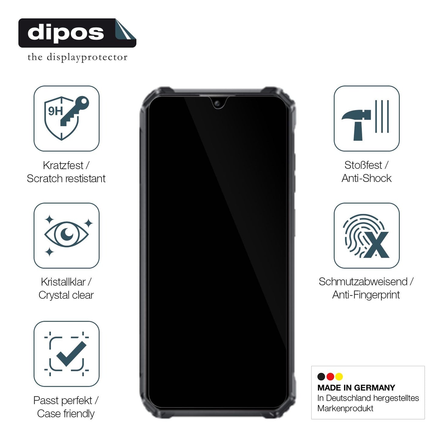 Displayschutz hergestellt in Deutschland, höchste Qualität made in Germany