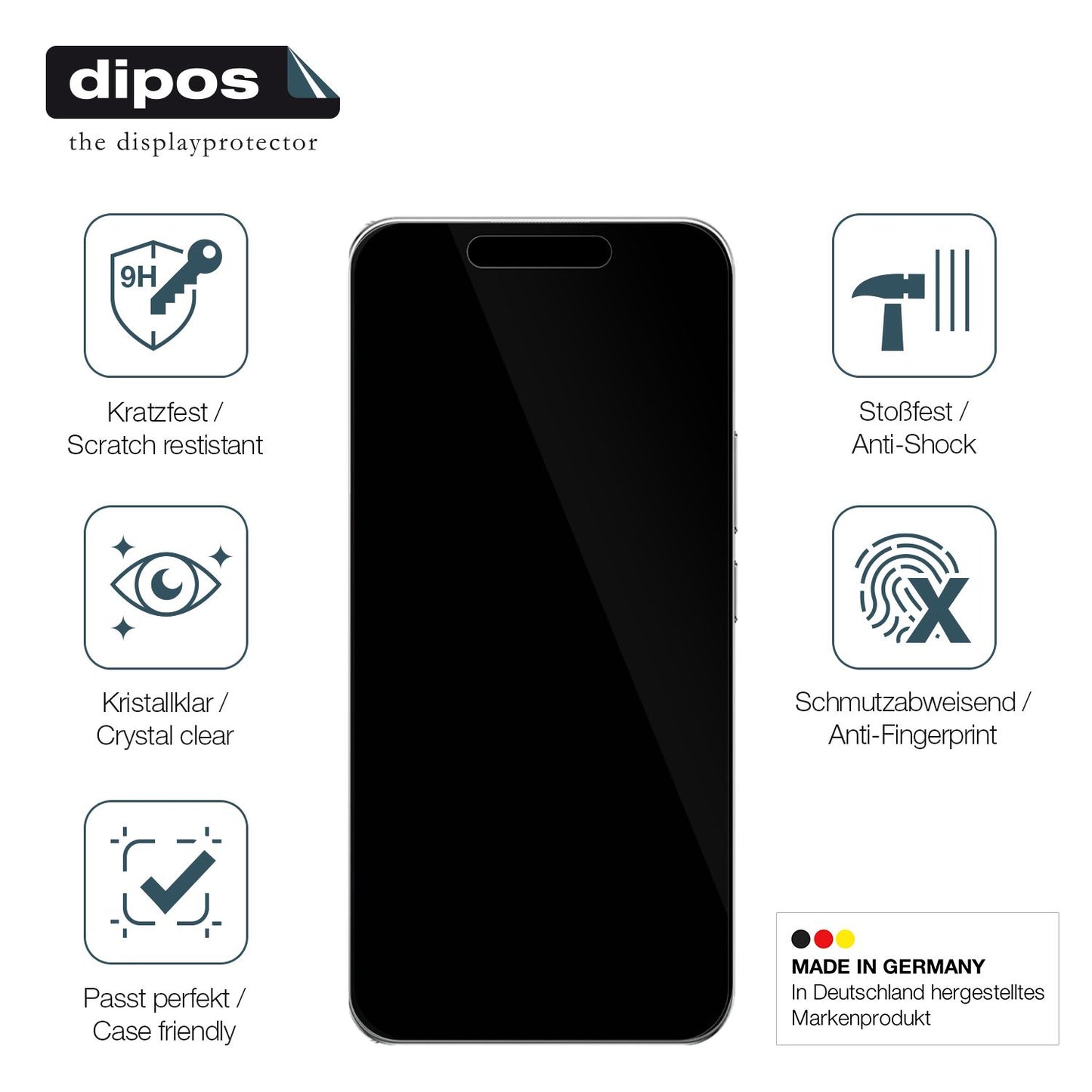 Displayschutz hergestellt in Deutschland, höchste Qualität made in Germany