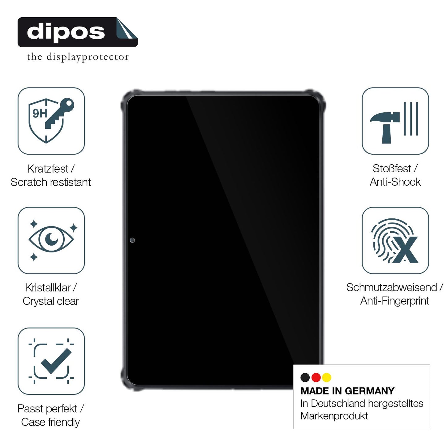 Displayschutz hergestellt in Deutschland, höchste Qualität made in Germany