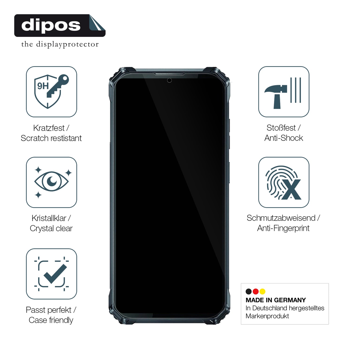 Displayschutz hergestellt in Deutschland, höchste Qualität made in Germany