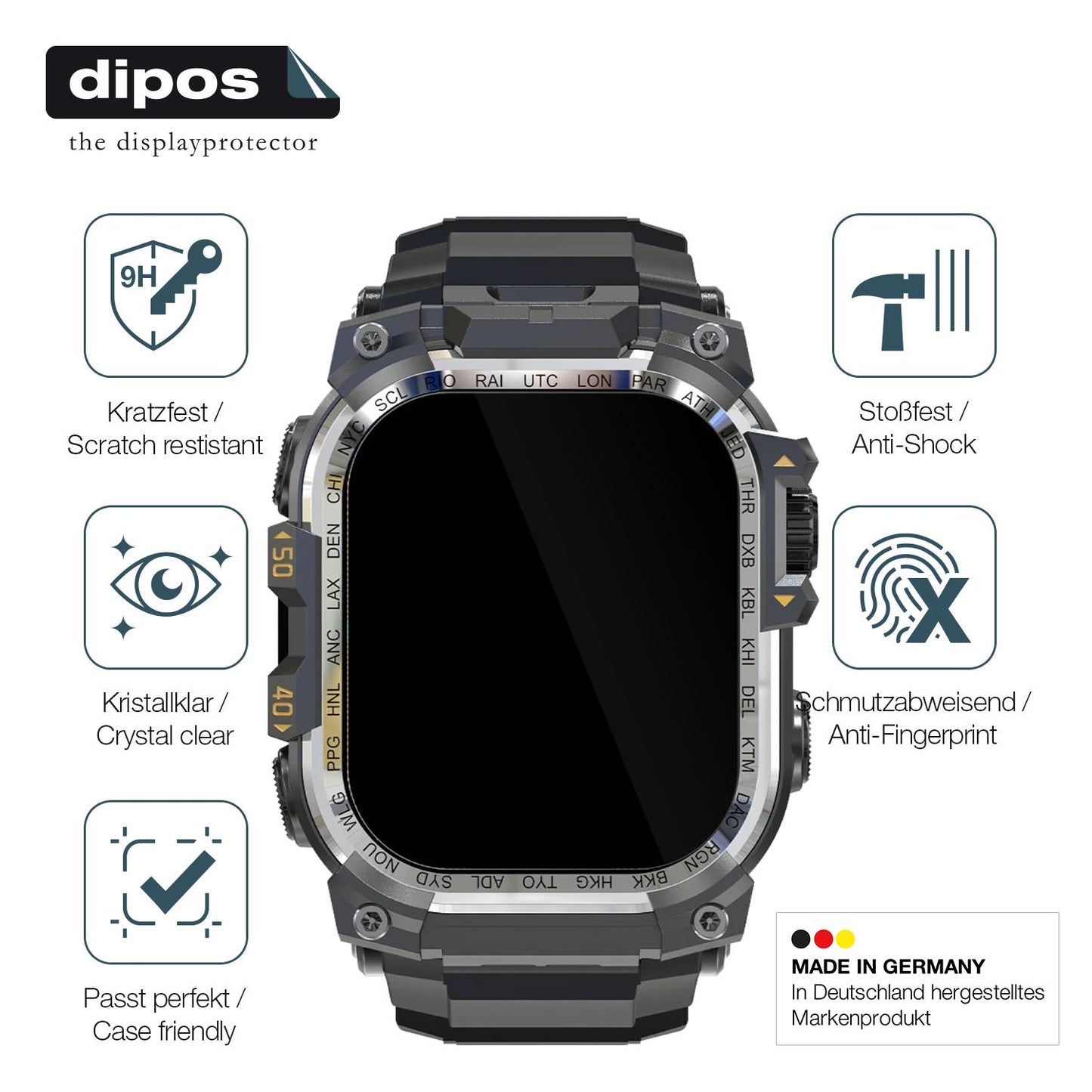Displayschutz hergestellt in Deutschland, höchste Qualität made in Germany