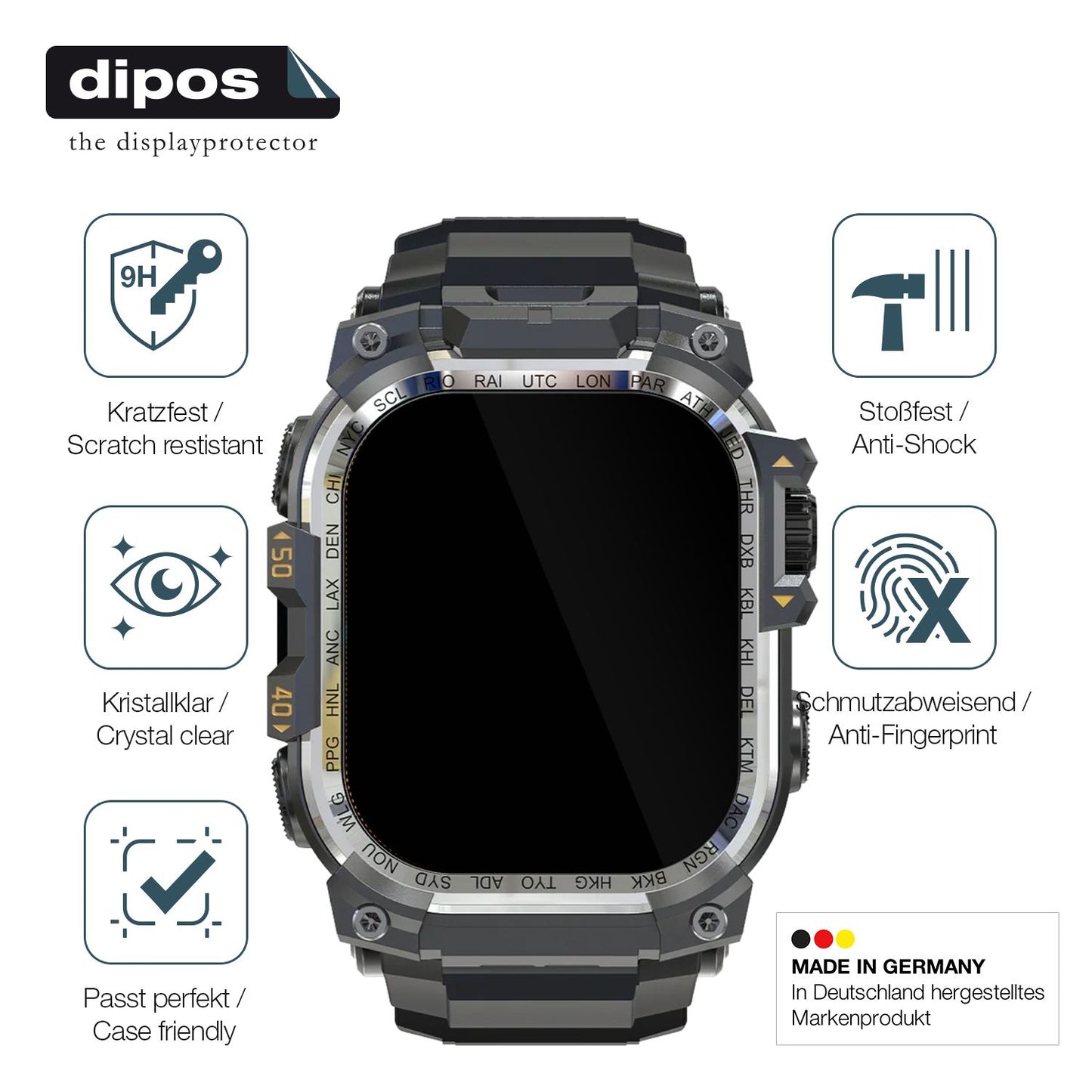 Displayschutz hergestellt in Deutschland, höchste Qualität made in Germany