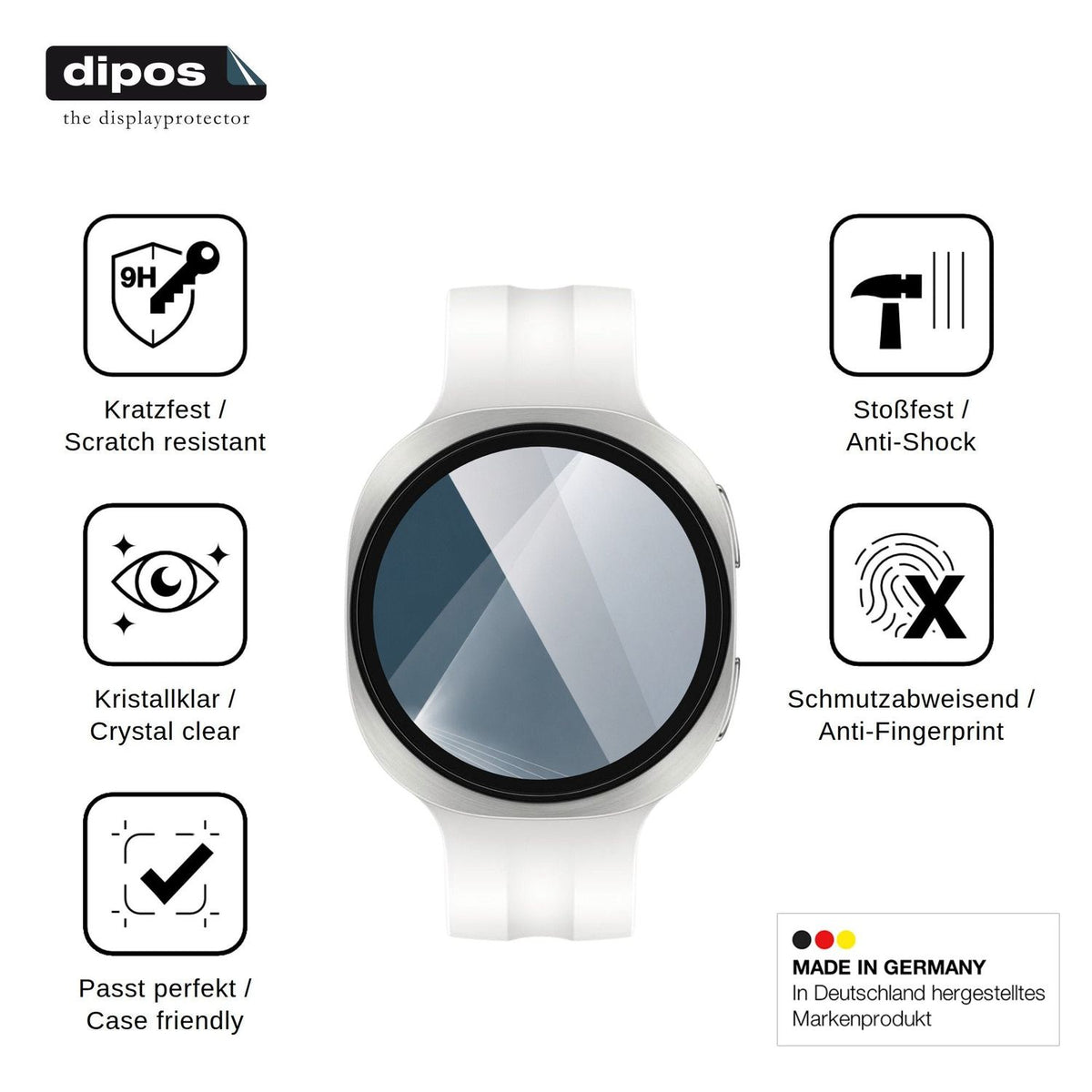 2x 9H Schutzfolie für Samsung Galaxy Watch 9 40mm Panzerfolie