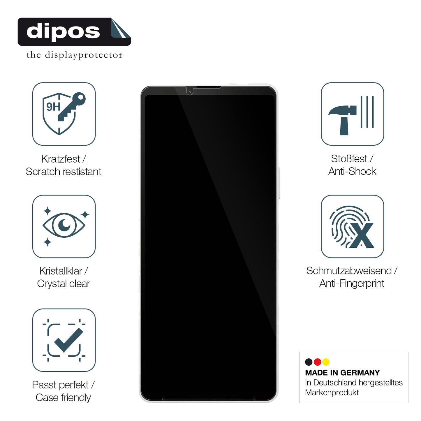 Displayschutz hergestellt in Deutschland, höchste Qualität made in Germany