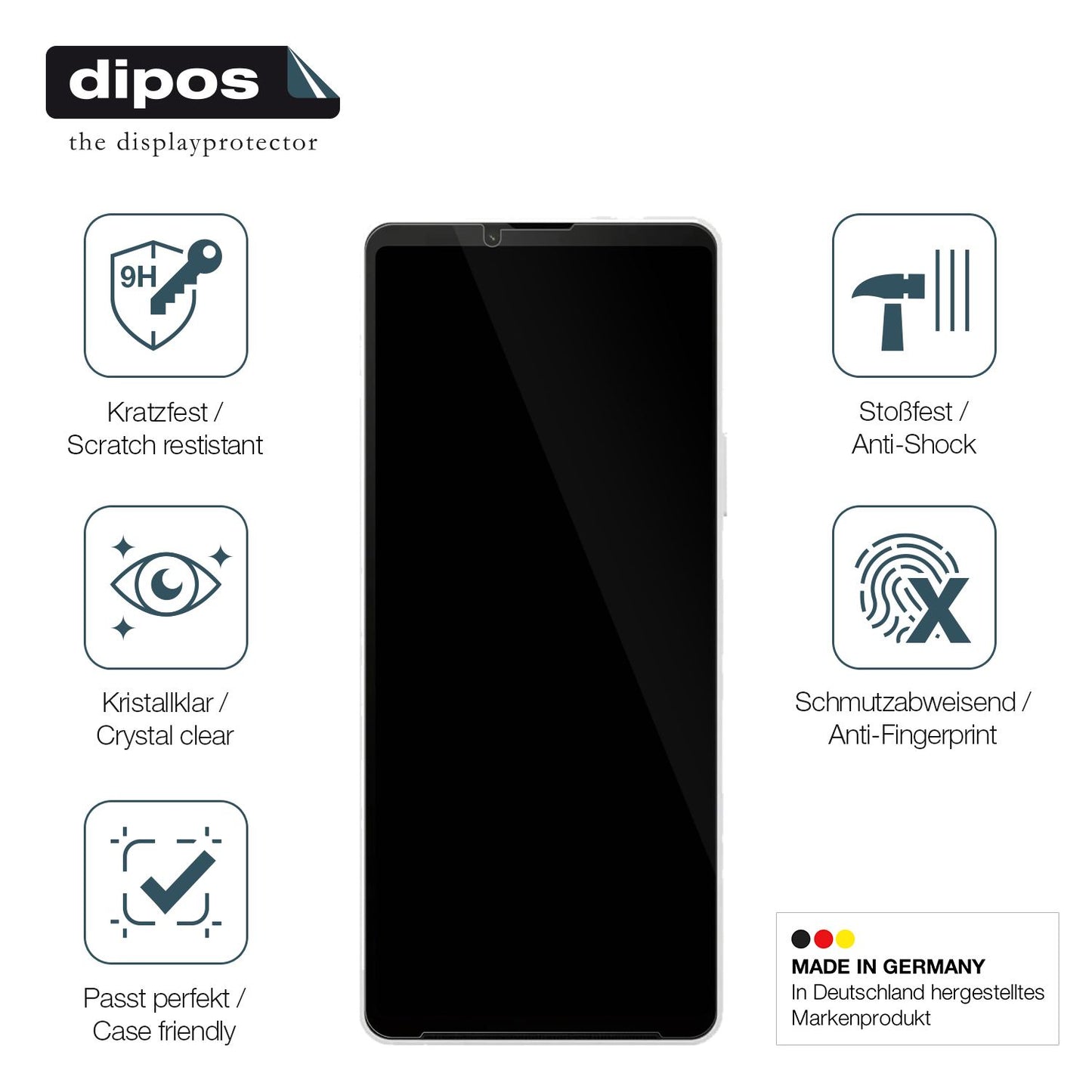 Displayschutz hergestellt in Deutschland, höchste Qualität made in Germany
