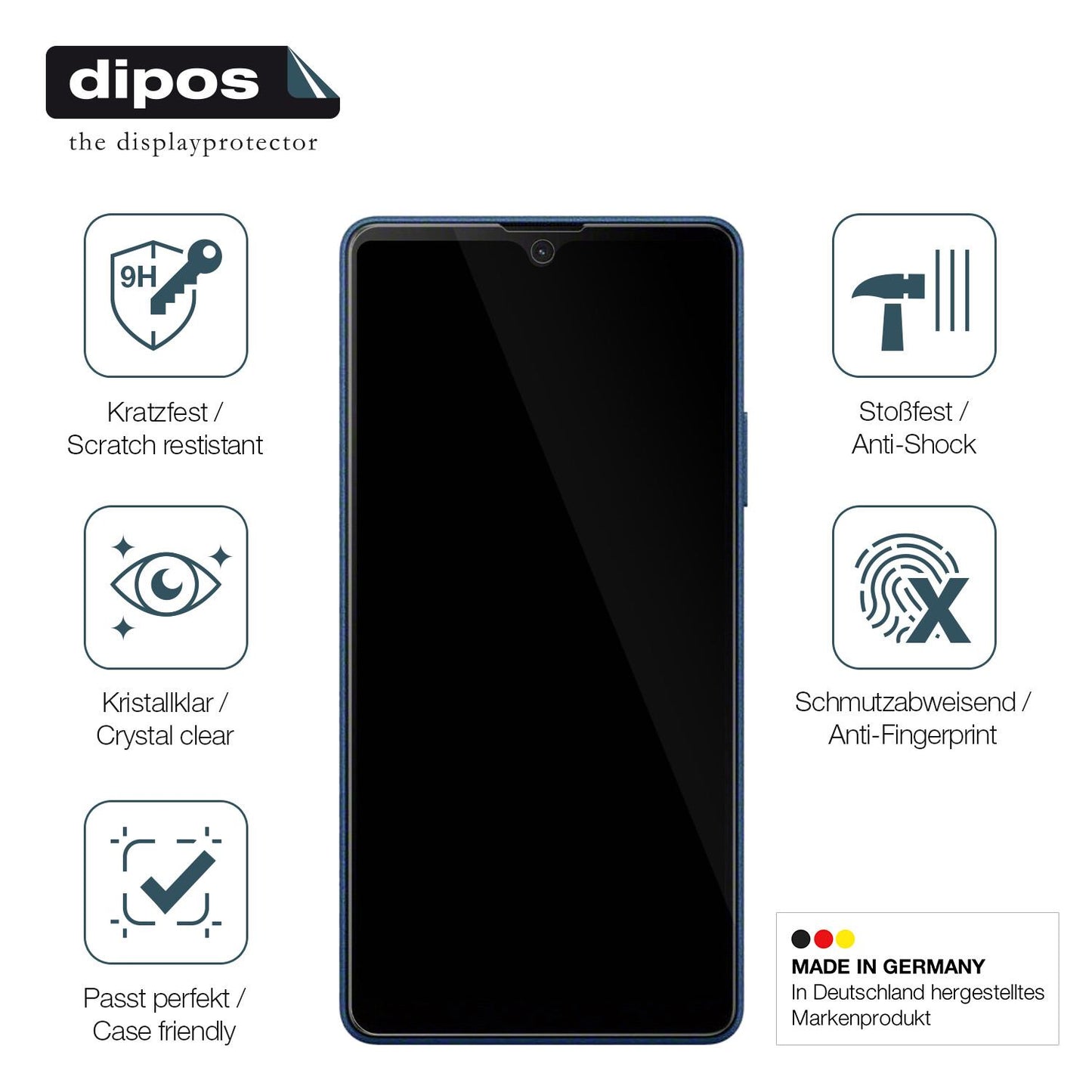Displayschutz hergestellt in Deutschland, höchste Qualität made in Germany
