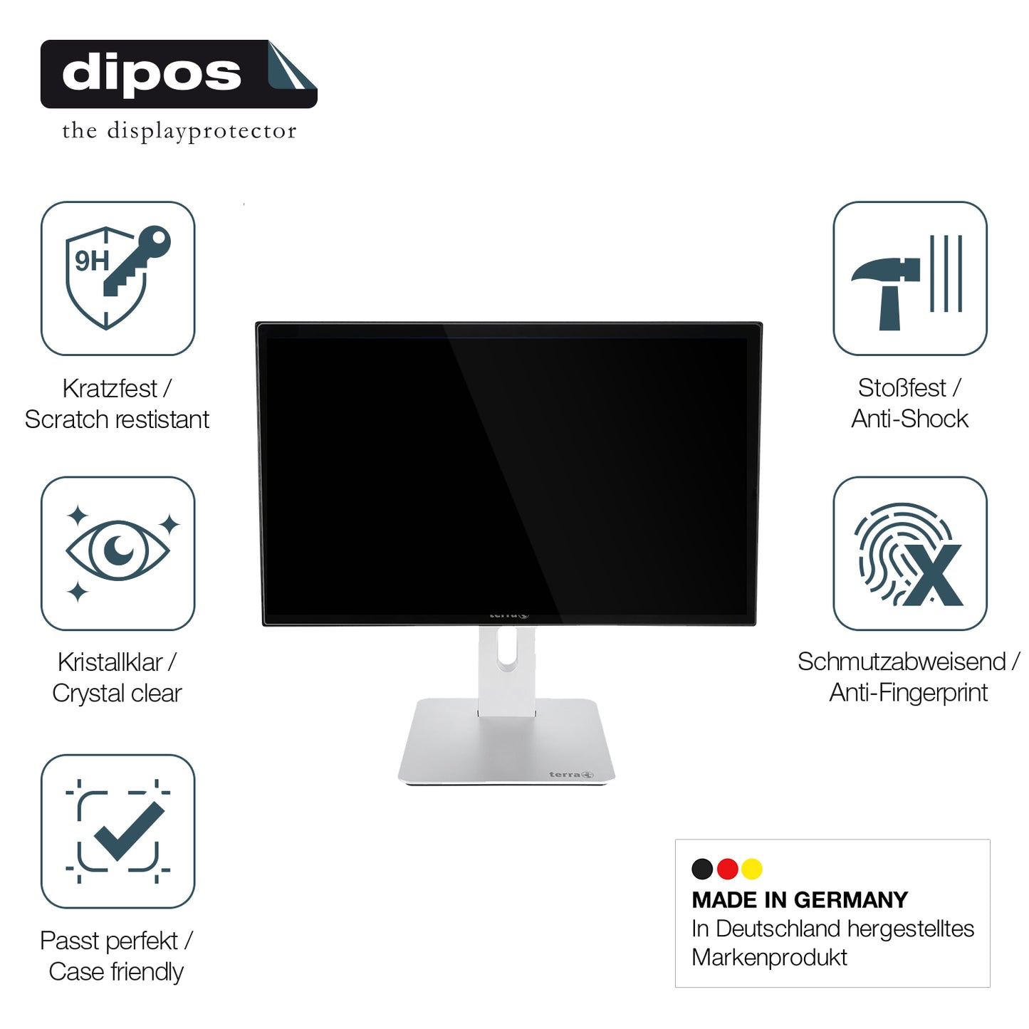 Displayschutz hergestellt in Deutschland, höchste Qualität made in Germany