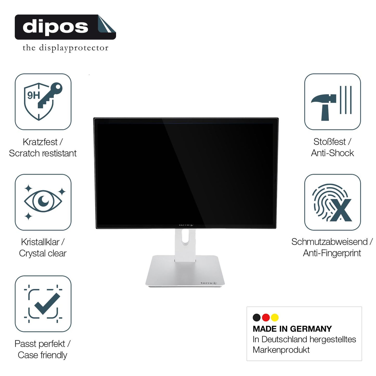 Displayschutz hergestellt in Deutschland, höchste Qualität made in Germany
