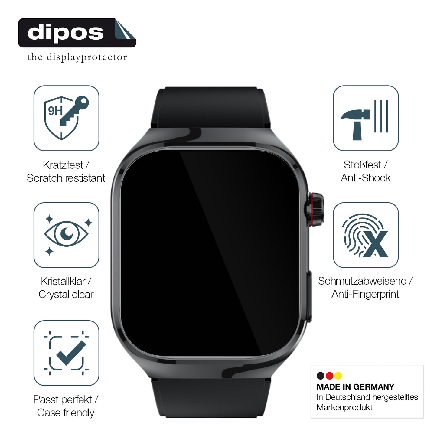 Displayschutz hergestellt in Deutschland, höchste Qualität made in Germany
