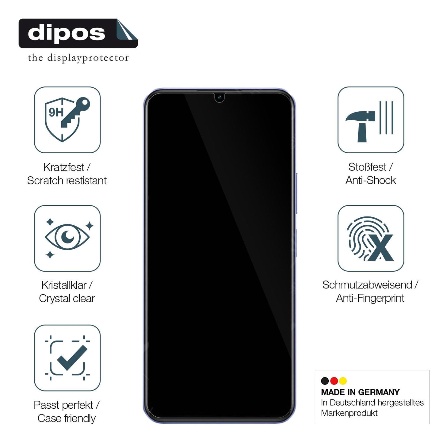 Displayschutz hergestellt in Deutschland, höchste Qualität made in Germany